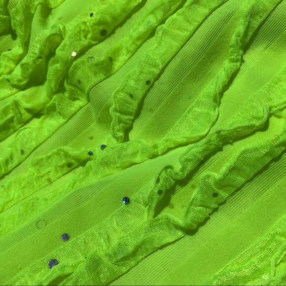 Real Love Neon Yellow and Pink Ruffle Dress Size 6X - Picture 4 of 5